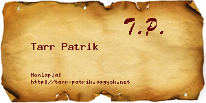 Tarr Patrik névjegykártya