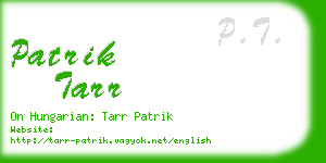 patrik tarr business card